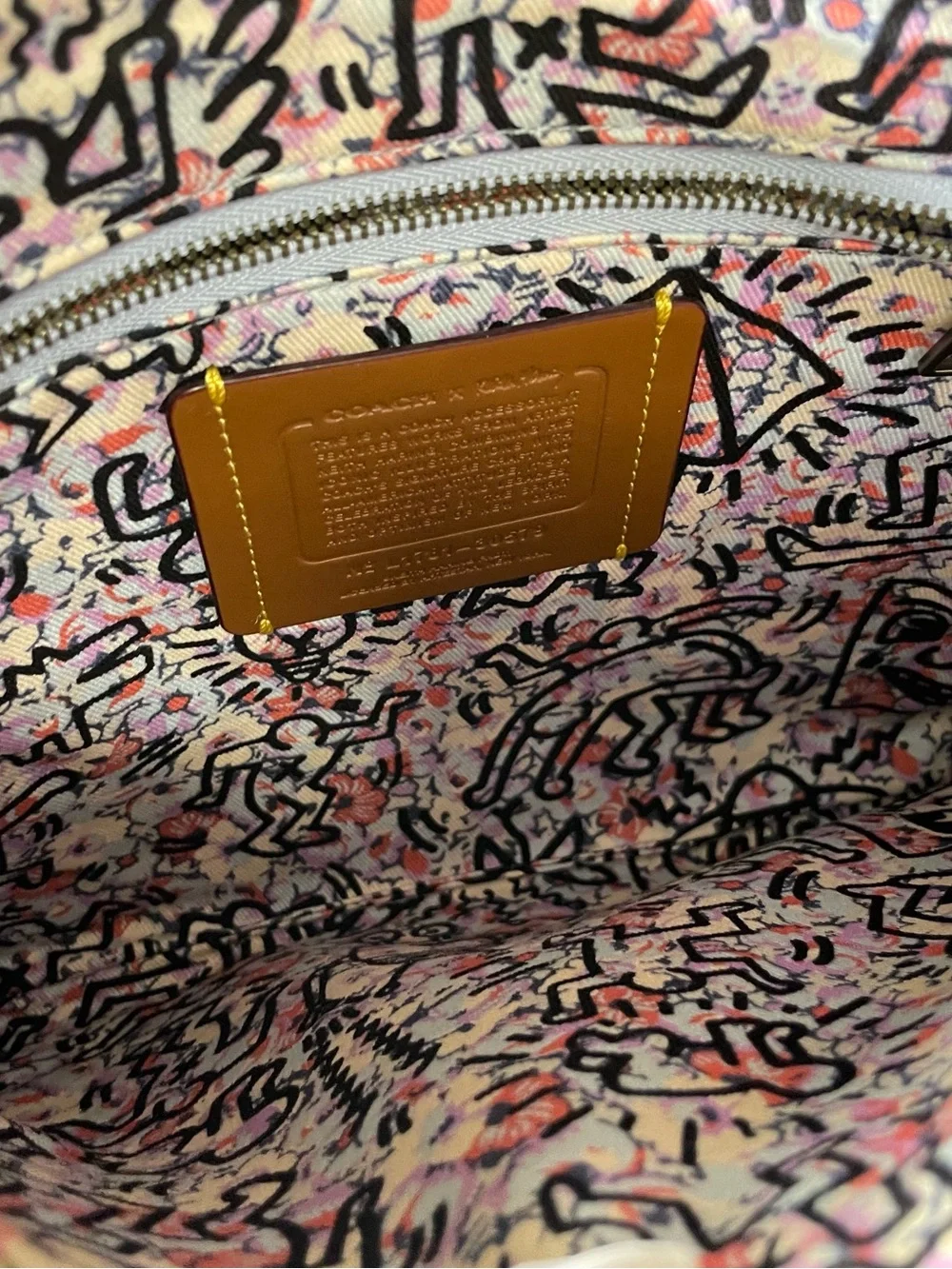 Coach Keith Haring Robot Clutch Turnlock Laptop IPad Bag Leather Wristlet Pouch